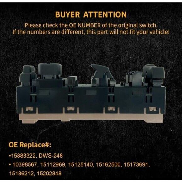 15883322 Front Driver Side Master Power Window Switch Door Lock Mirror Switch - Picture 11 of 12